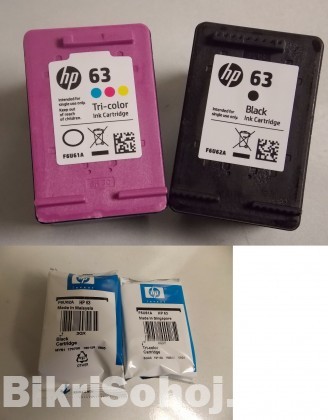 HP Genuine 63 Black-Tri-color Ink Cartridges Full Set